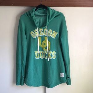 Cowl Neck Oregon Ducks Sweatshirt with Thumb Holes Women’s Size L